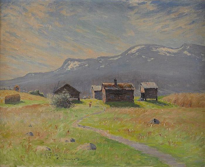 Anton Genberg Norrlandsk fabovall Norge oil painting art